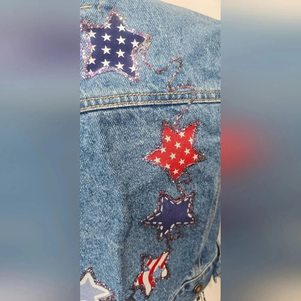 Vintage 90s Billy Blues Denim Vest Pockets Womens Size Medium USA Made - Picture 8 of 13